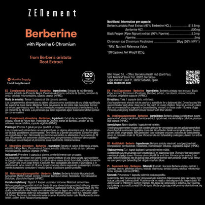 Berberina 500 mg Zenement, 120 comprimidos
