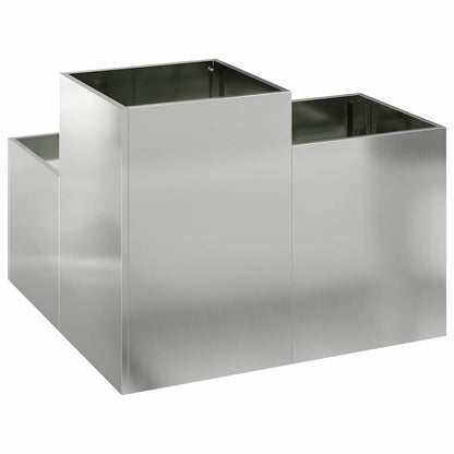 Maceta Para Jardín Plateado 100 X 100 X 60 Cm Acero Galvanizado_4