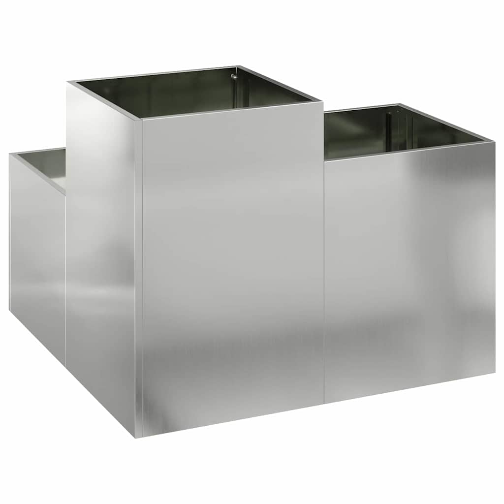 Maceta Para Jardín Plateado 80 X 80 X 60 Cm Acero Galvanizado_4