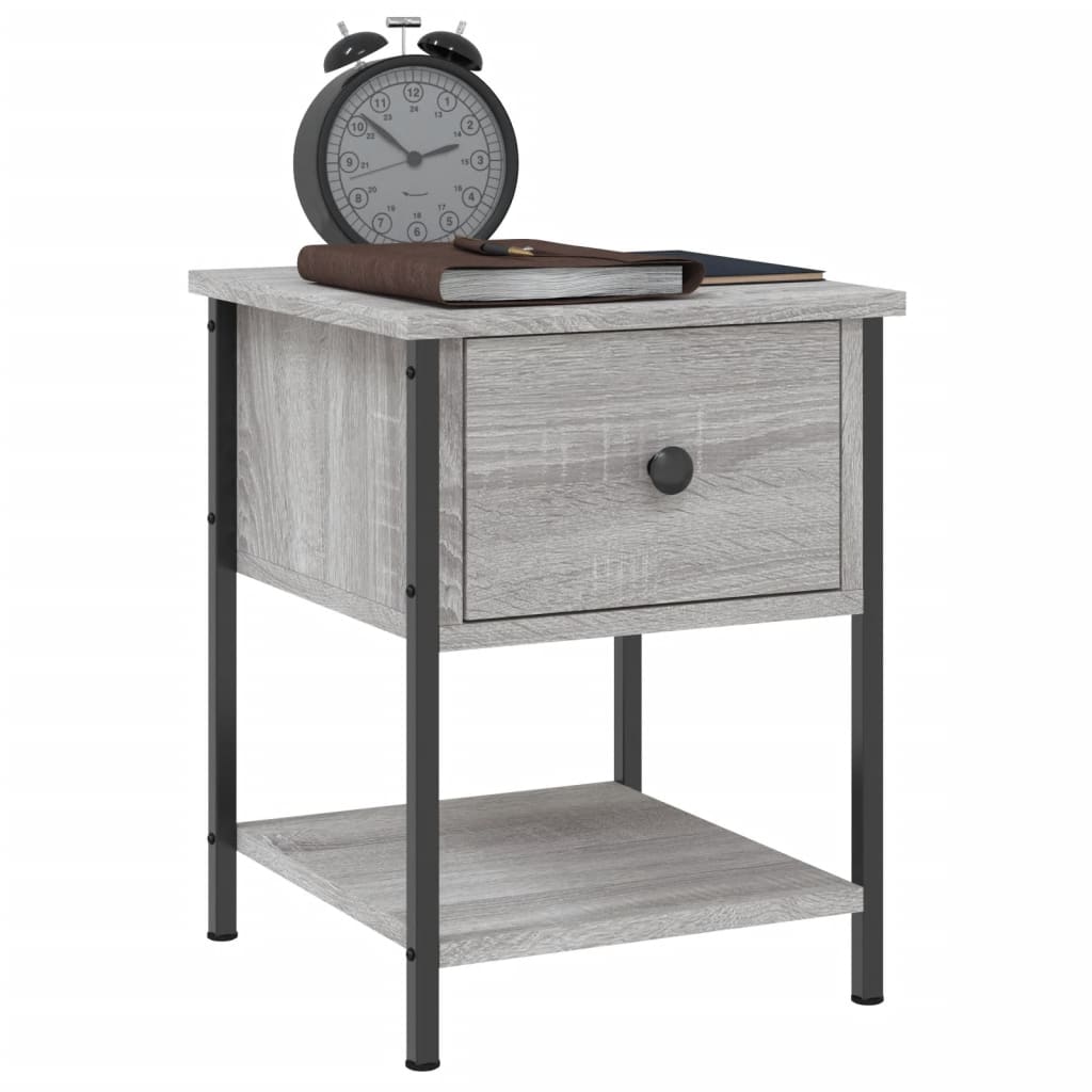 Mesitas Noche 2 Uds Madera Ingeniería Gris Sonoma 34x35,5x45 Cm_2