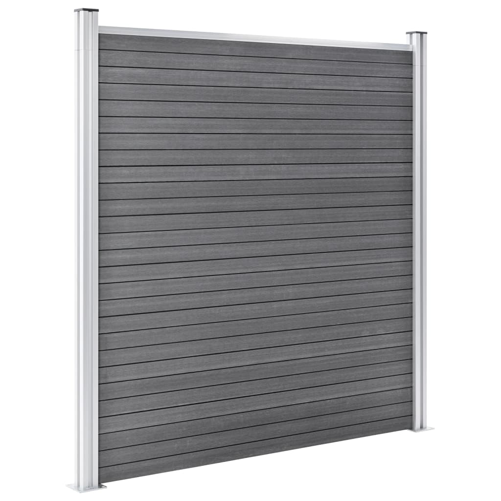 Set De Vallas 2 Cuadradas + 1 Oblicua Wpc Gris 446x186 Cm / Vetonek_1