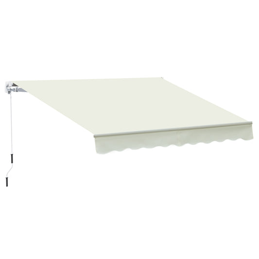 Outsunny Toldo Manual Con Brazo Articulado De Aluminio 4x2,5m Blanco_0