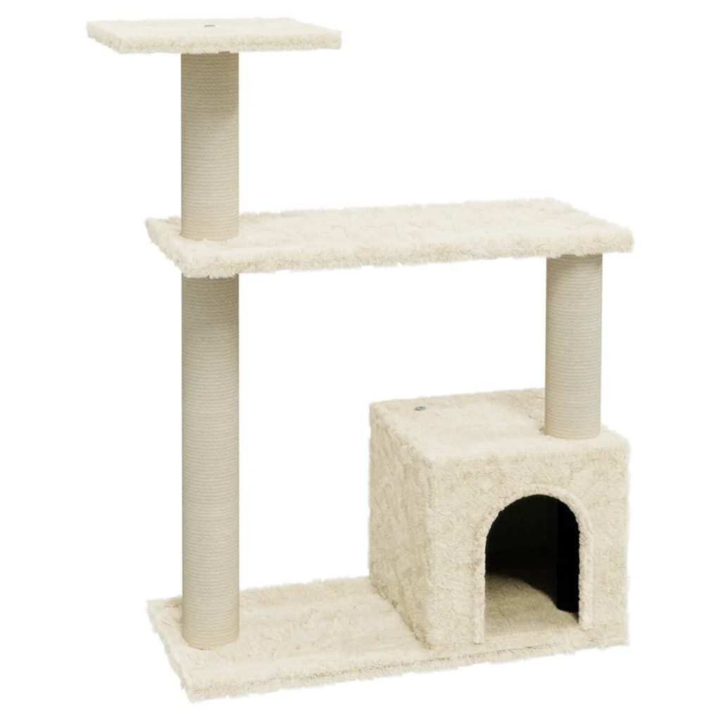 Vidaxl Rascador Para Gatos Con Postes De Sisal Crema 70 Cm_0