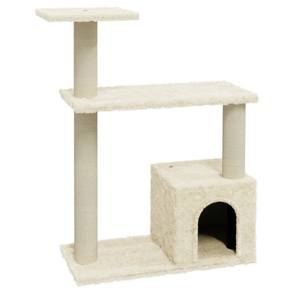 Vidaxl Rascador Para Gatos Con Postes De Sisal Crema 70 Cm_0