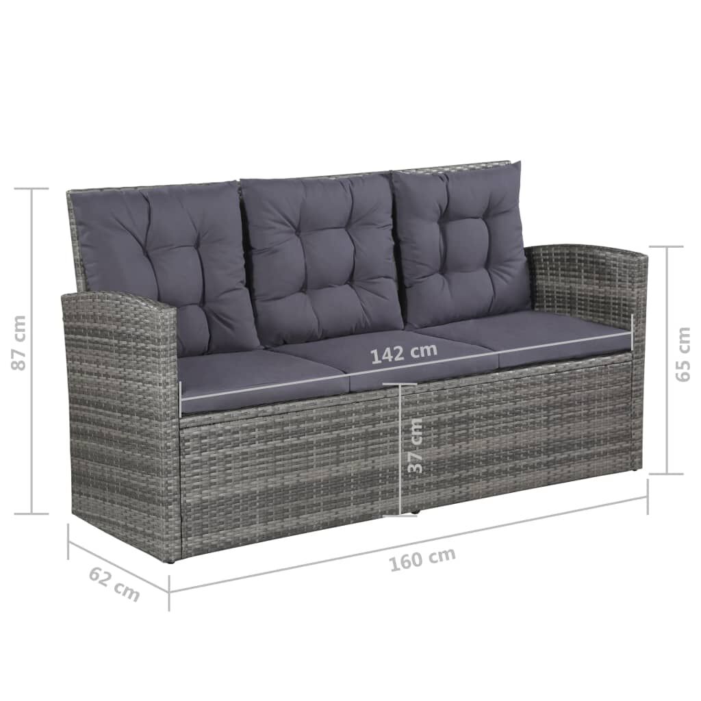 Vidaxl Set De Muebles De Jardín 6 Pzas Y Cojines Ratán Sintético Gris_2