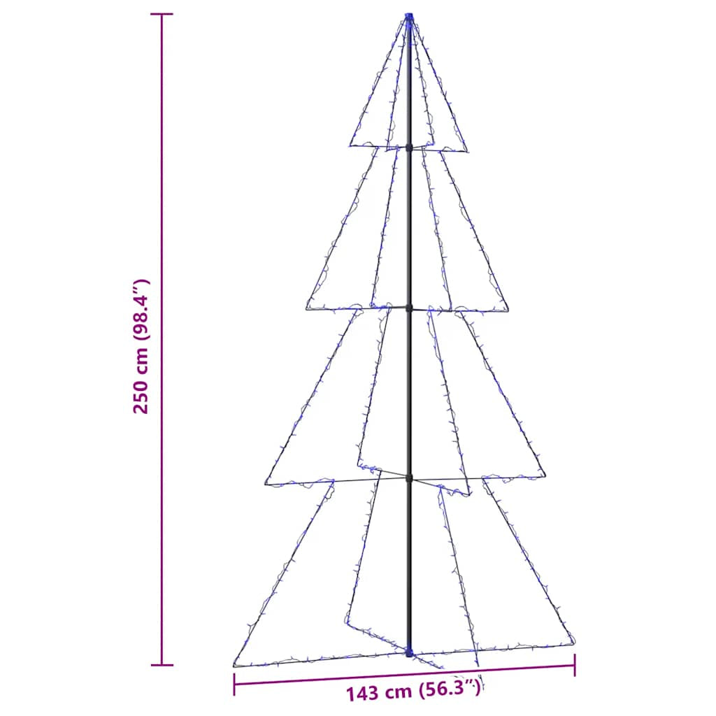 Vidaxl Árbol De Navidad 360 Luces Led Interior Y Exterior 143x250 Cm_2