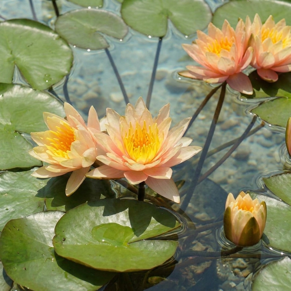 Nenúfar Enano Naranja - Nymphaea - 1x Nenúfar Multiflor Con Cesta_1