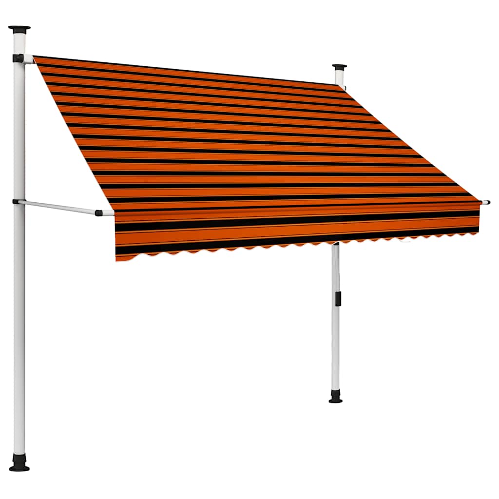 Toldo Manual Retráctil Naranja Y Marrón 200 Cm_1