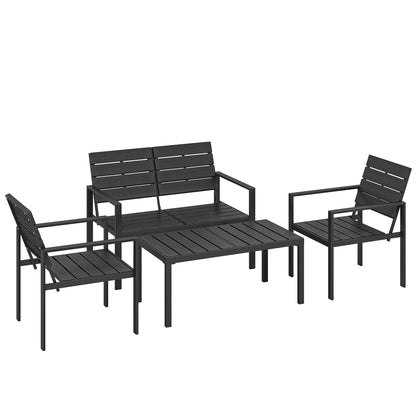 Outsunny Conjunto De Muebles De Jardín Para 4 Personas Negro_0