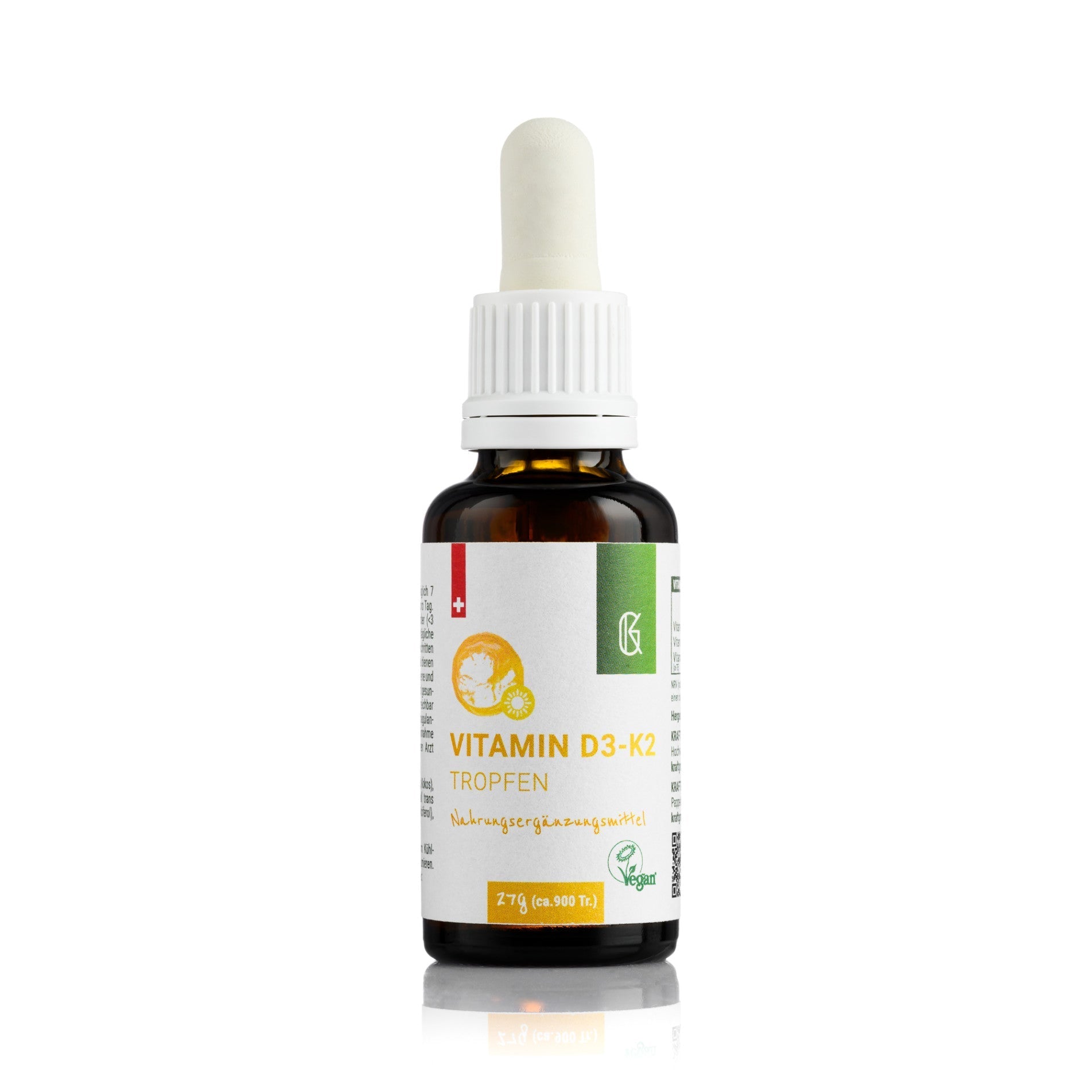 Kraftgras - Gotas de vitamina D3-K2 (27 g - aprox. 900 gotas) - vegano_0