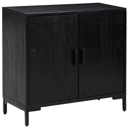 Aparador De Madera Maciza De Pino Negro 75x35x70 Cm / Vetonek_1