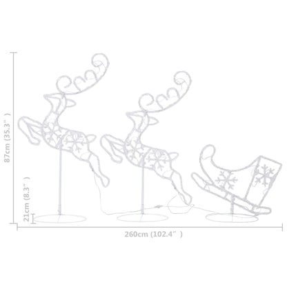 Vidaxl Renos Voladores Y Trineo Blanco Cálido 260x21x87 Cm_2