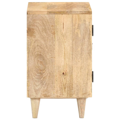 Mesita De Noche Tallada De Madera Maciza De Mango 40x30x50 Cm_2