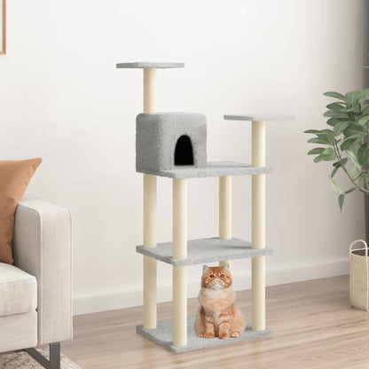 Vidaxl Rascador Para Gatos Con Postes De Sisal Gris Claro 118,5 Cm_1