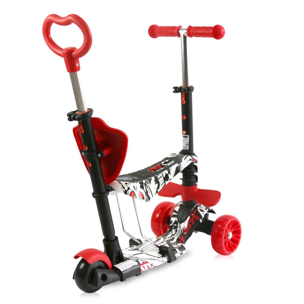 Patinete Evolutivo Con Asiento Y Mango Parental Draxter Plus Black Graffiti_3