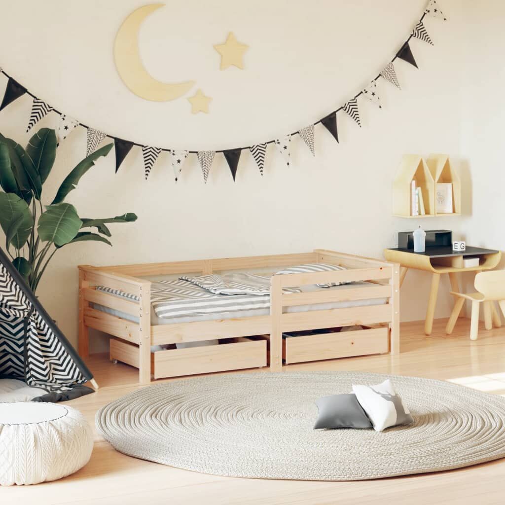 Vidaxl Estructura De Cama Para Niños Con Cajones Madera Pino 70x140 Cm_1