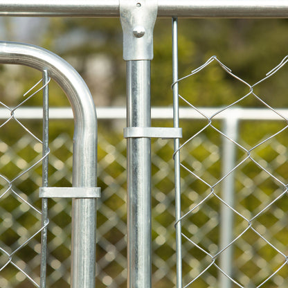 Pawhut Perrera Con Toldo Anti-uv Impermeable Con Puerta 4x2,3x2,3 M Plata_4