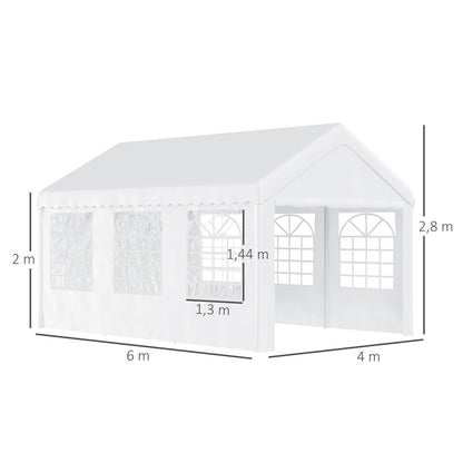 Outsunny Carpa 6x4x2.8m Acero Galvanizado Pabellon Carpas Boda Gazebo Cenador_2