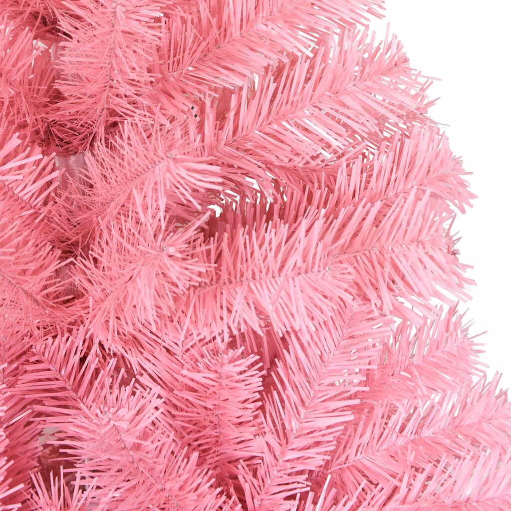 Vidaxl Árbol De Navidad Artificial Con Soporte Pvc Rosa 180 Cm_4