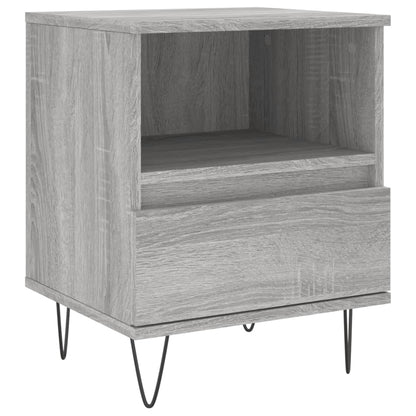Mesita De Noche Madera De Ingeniería Gris Sonoma 40x35x50 Cm_0