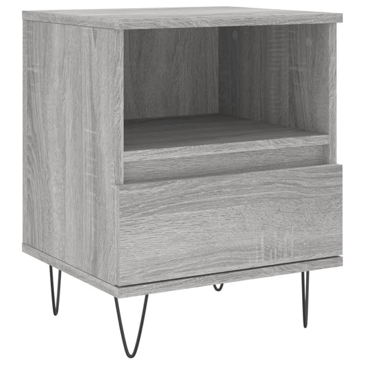 Mesita De Noche Madera De Ingeniería Gris Sonoma 40x35x50 Cm_0