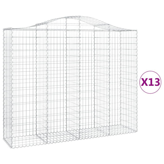 Cestas Gaviones 13 Uds Forma De Arco Hierro 200x50x160/180 Cm_0