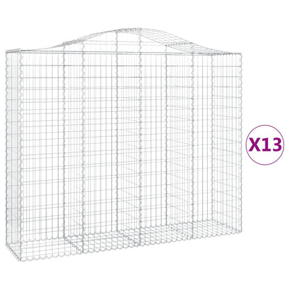 Cestas Gaviones 13 Uds Forma De Arco Hierro 200x50x160/180 Cm_0