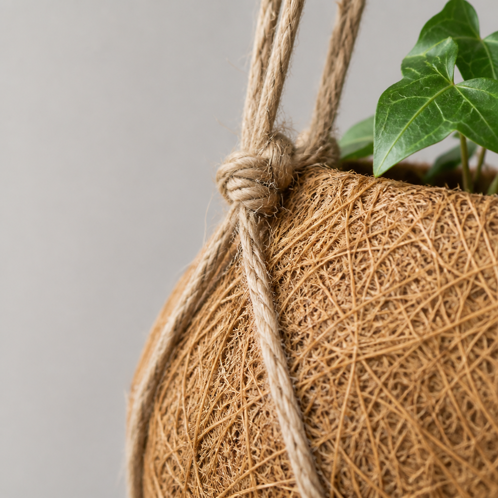 Plantas Colgantes De Coco - 6 Uds - Mix Hedera Y Helecho - Ø12 Cm_2