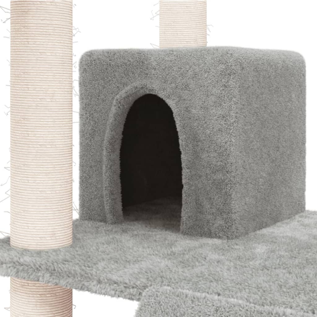 Rascador Para Gatos Con Postes De Sisal Gris Claro 83 Cm_5