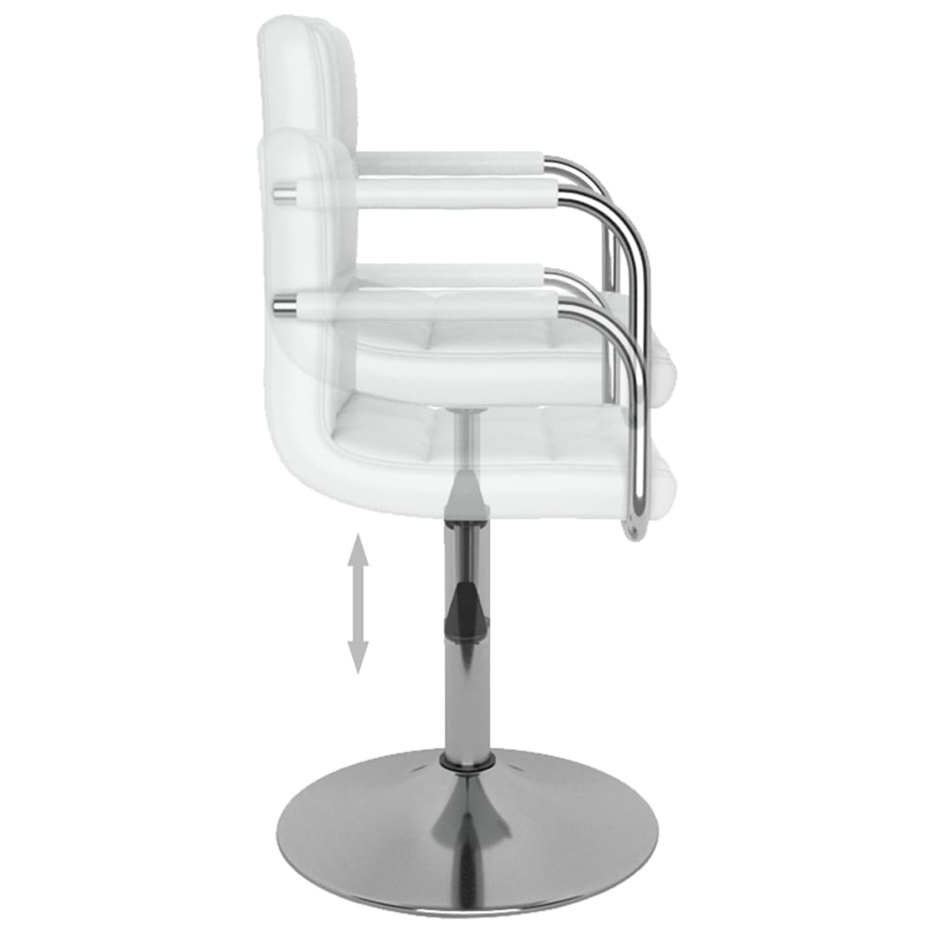 Taburete De Cocina Cuero Sintético Blanco_4