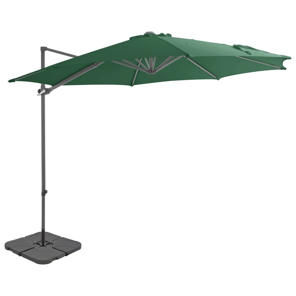 Vidaxl Sombrilla De Jardín Con Base Portátil Verde_0