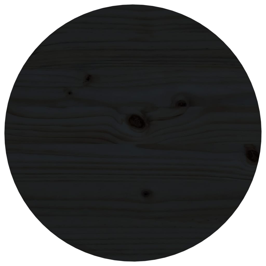 Mesa De Centro De Madera Maciza De Pino Negro Ø55x60 Cm_4