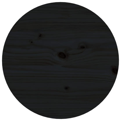 Mesa De Centro De Madera Maciza De Pino Negro Ø55x60 Cm_4