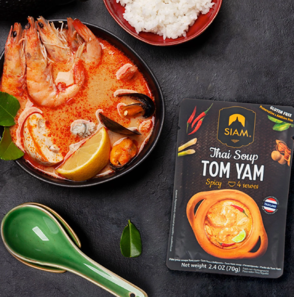 Pasta de Sopa Thai Tom Yam Instantánea (4 sobres individuales) Desiam 50 g