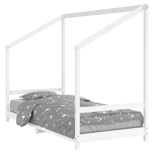 Vidaxl Estructura De Cama Para Niños Madera De Pino Blanco 90x190 Cm_0