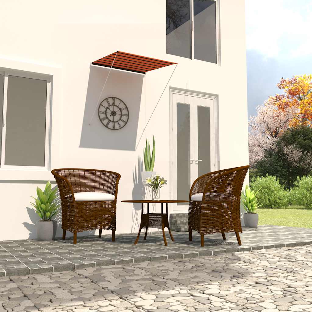 Toldo Retráctil Naranja Y Marrón 100x150 Cm_1