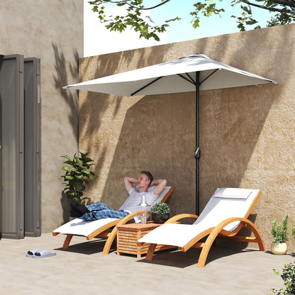 Outsunny Media Sombrilla 230x130x245 Cm Parasol De Pared Con Manivela Crema_1