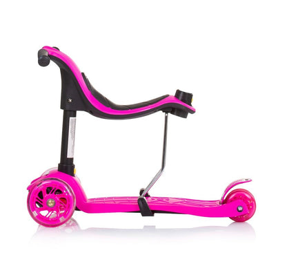 Patinete Infantil 3 En 1 Multi Plus Con Asiento Y Mango Parental Pink_3