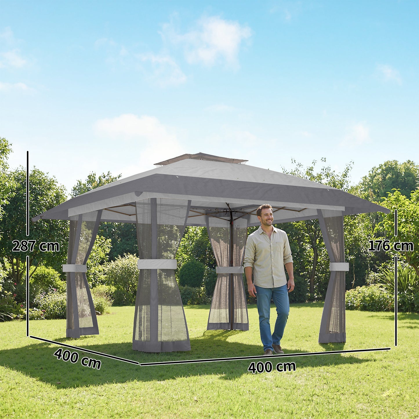 Outsunny Carpa Plegable 4x4 M_2