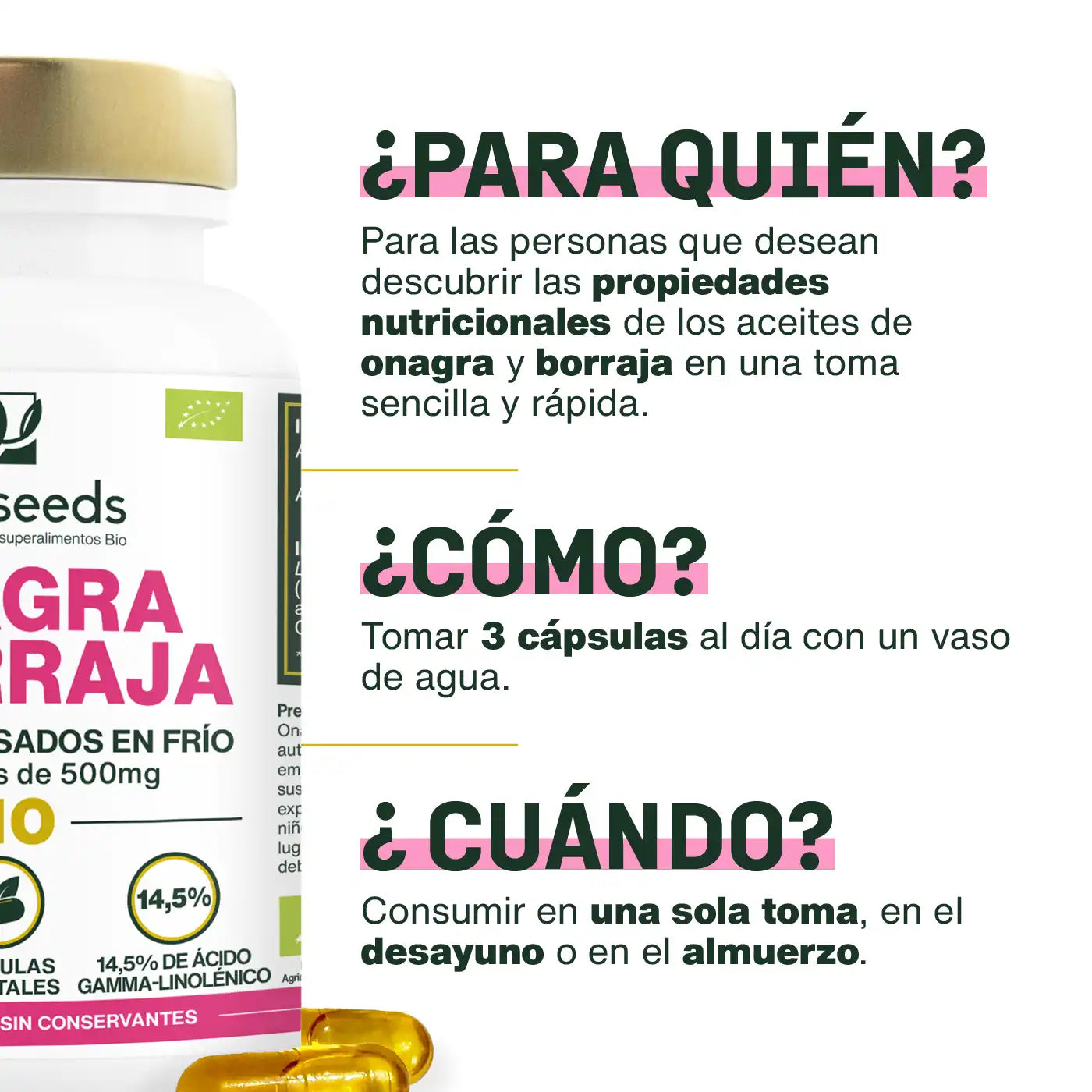 Aceite De Onagra Y Borraja Bio | 90 Cápsulas_1