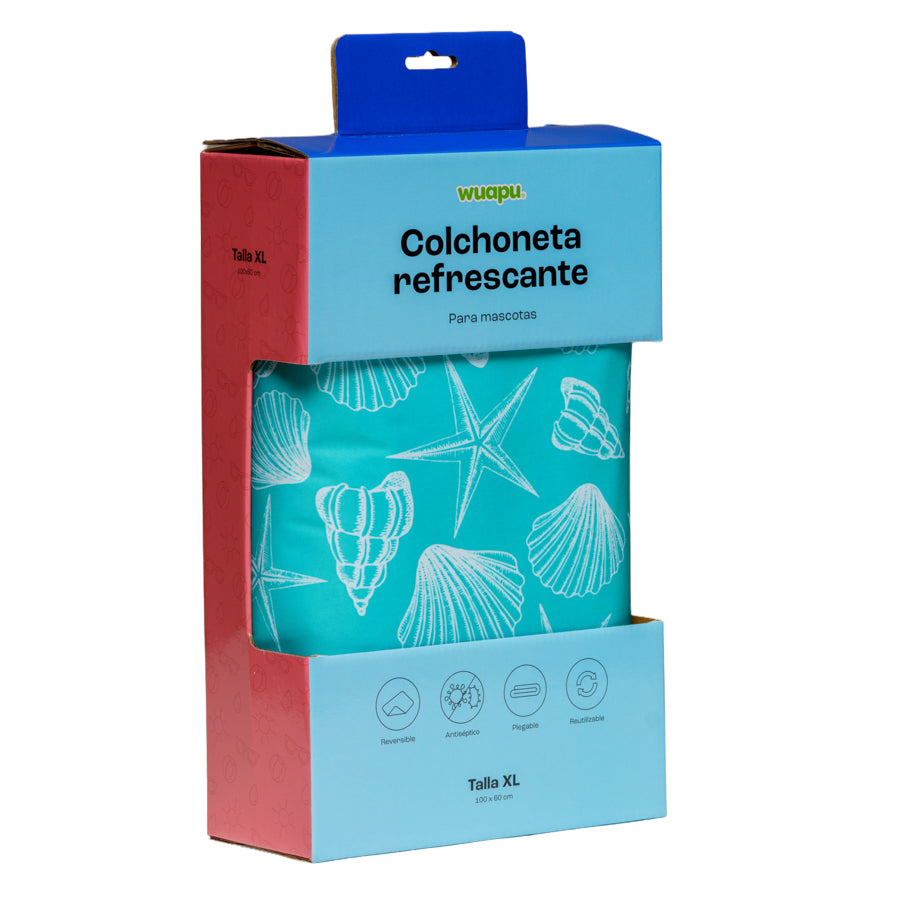 Colchoneta De Gel Refrescante Para Perro Talla Xl De 100x60cm Con Estampado Veraniego Pacifico Wuapu_0