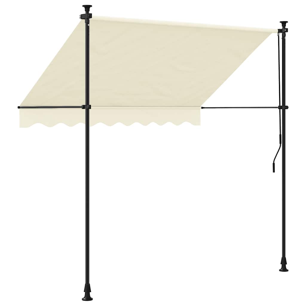 Toldo Retráctil De Tela Y Acero Crema 250x150 Cm_3
