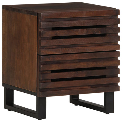 Mesitas De Noche 2 Uds Madera Maciza De Mango 40x34x46 Cm_0