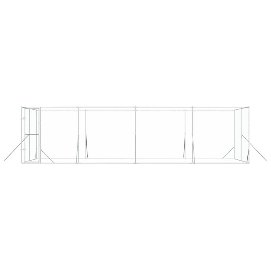 Perrera De Exterior Acero Galvanizado Plateado 8x4x2 M_4