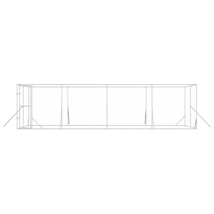 Perrera De Exterior Acero Galvanizado Plateado 8x4x2 M_4