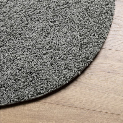 Vidaxl Alfombra De Pelo Largo Moderna Verde Ø 80 Cm_3