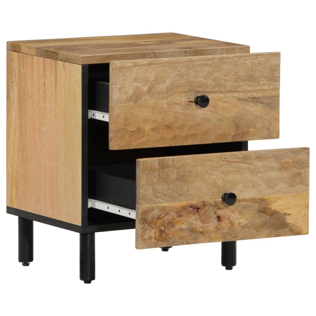 Mesita De Noche De Madera Maciza De Mango 40x33x46 Cm_0