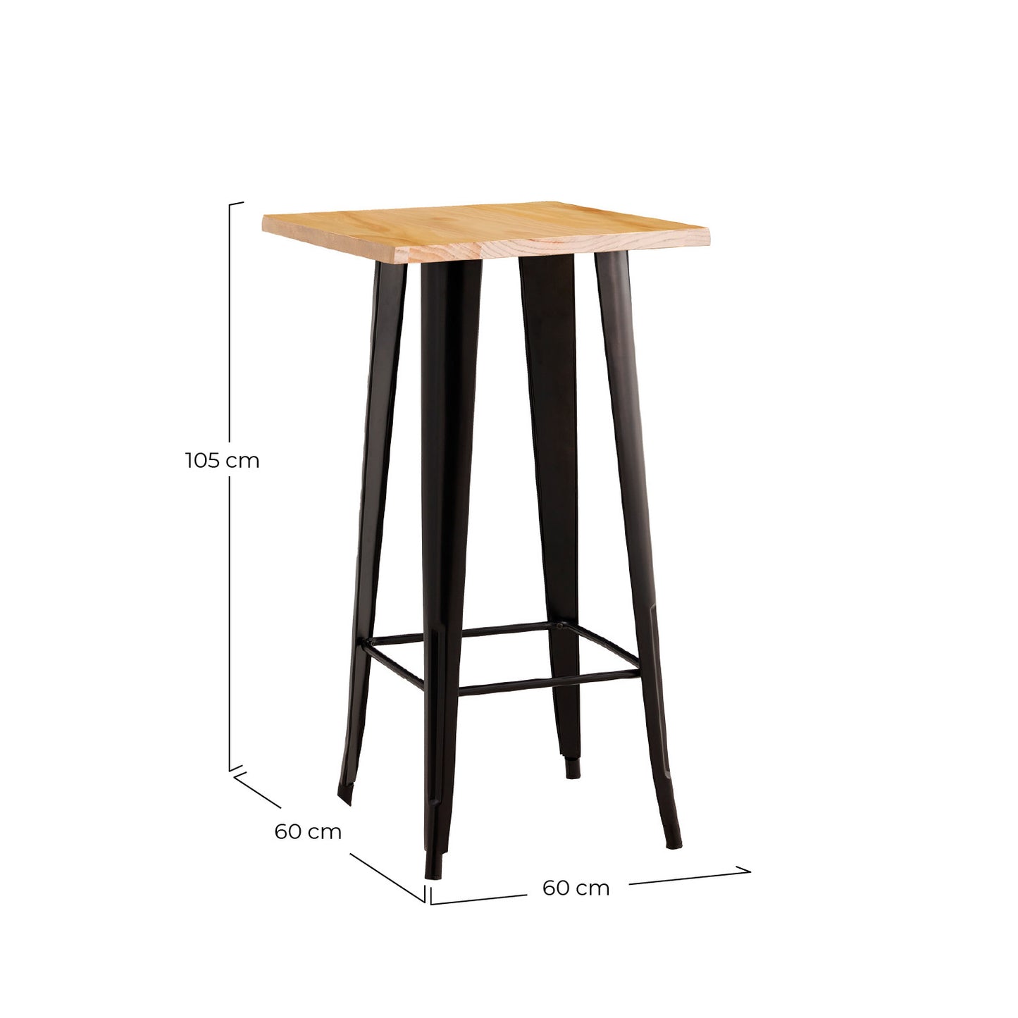 Mesa Auxiliar Alta Cuadrada Strong 60x60x105cm Thinia Home_2