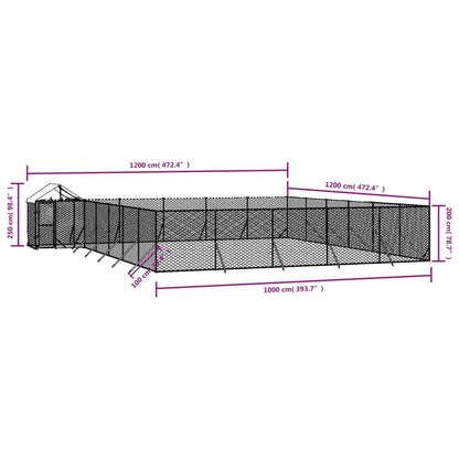 Vidaxl Perrera Exterior Con Toldo Acero Galvanizado Plata 12x12x2,5 M_3