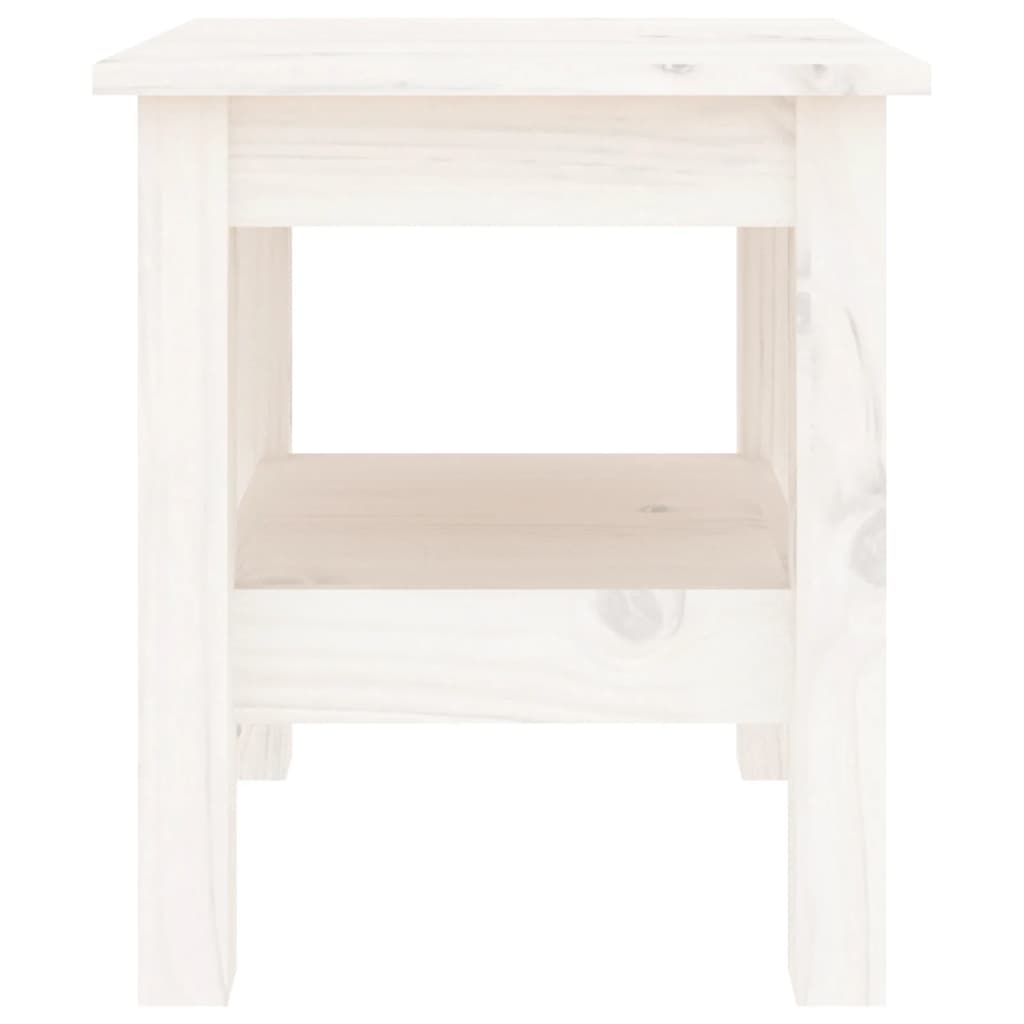 Mesa De Centro De Madera Maciza De Pino Blanco 35x35x40 Cm_1